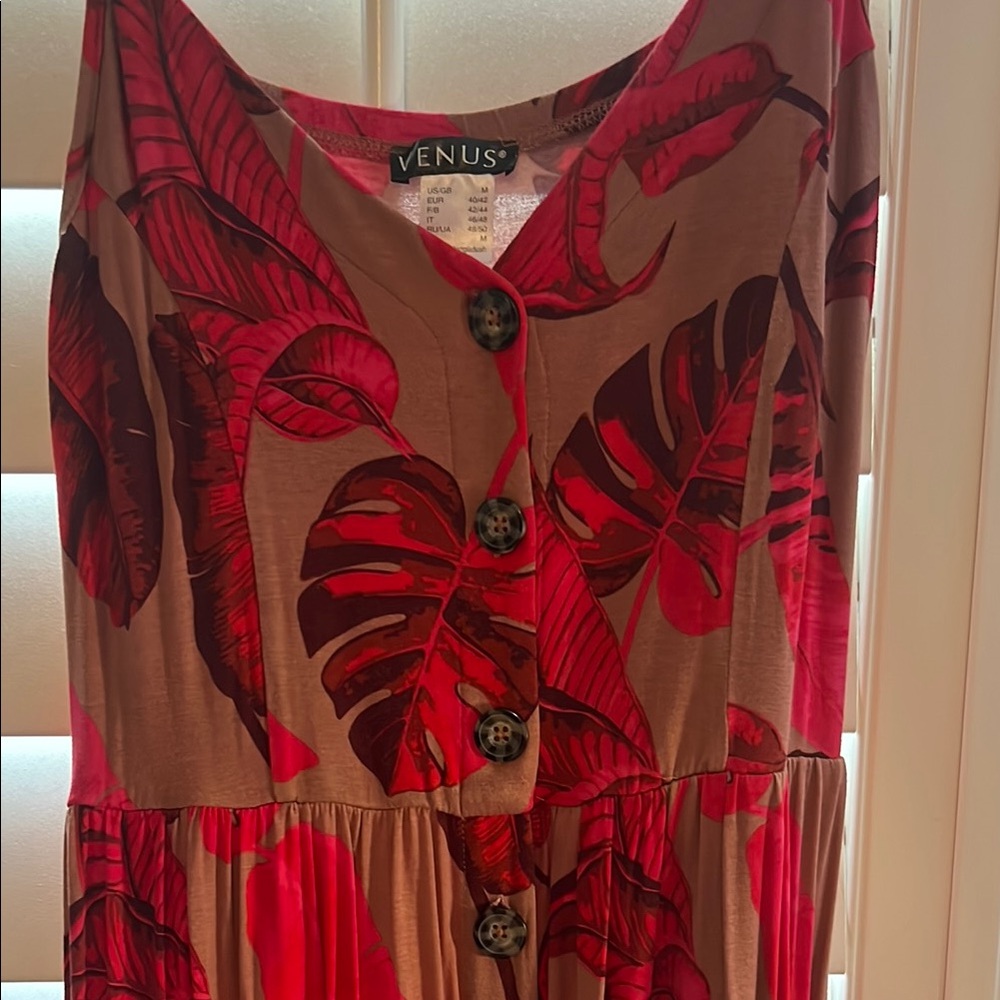 VENUS Red Sleeveless Spaghetti Strap Sundress - Picture 2 of 5